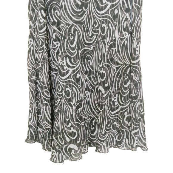 Lane Bryant Womens Flowy Black White Abstract Print Midi Skirt Plus Size 14/16 - Picture 4 of 6